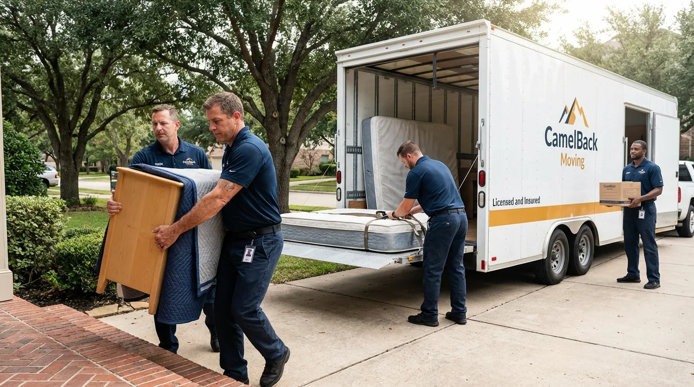 Crew loading residential truck for cross-state move from Fort Madison, IA